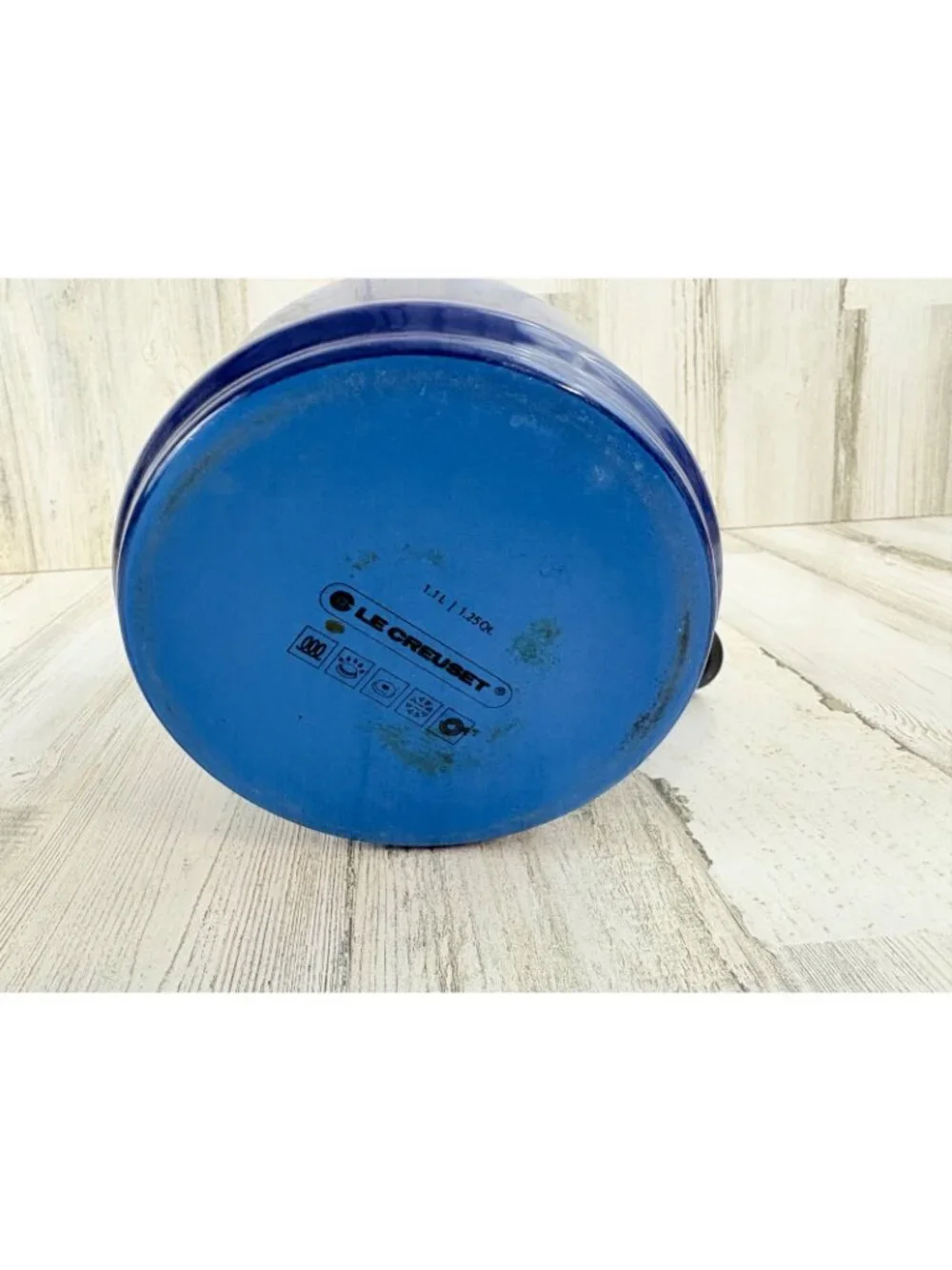 Le Creuset Enamel on Steel 1.25 Quart Demi Tea Kettle Marseille Blue FLAWS
